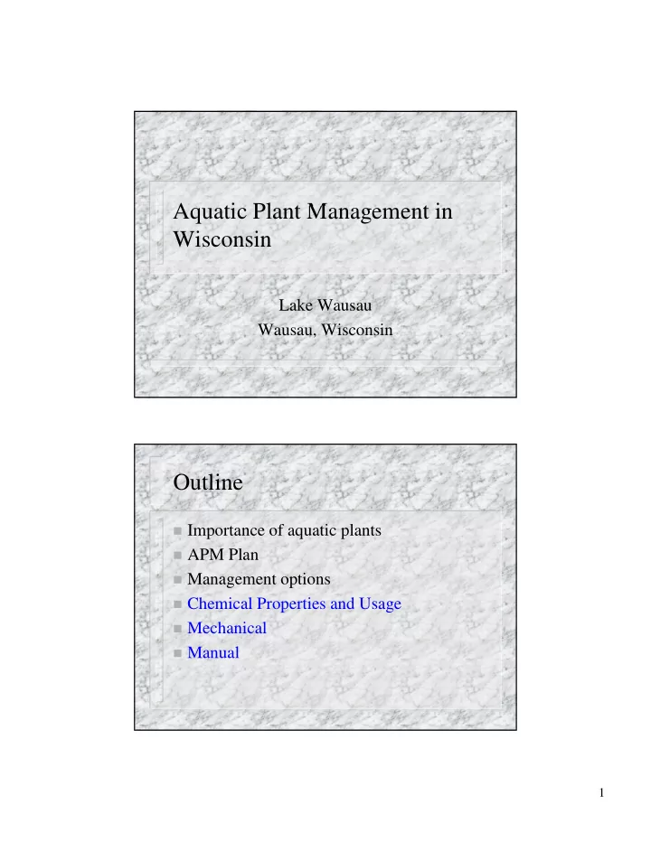 a aquatic plant management in ti pl t m t i wisconsin