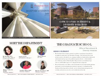 v  T  HE  GRADUAT  E  SCHOOL | OF  F  ICE  OF  RE  CRUI  T  ME  NT  &amp; DIVE  RSI  T  Y INI  T  I