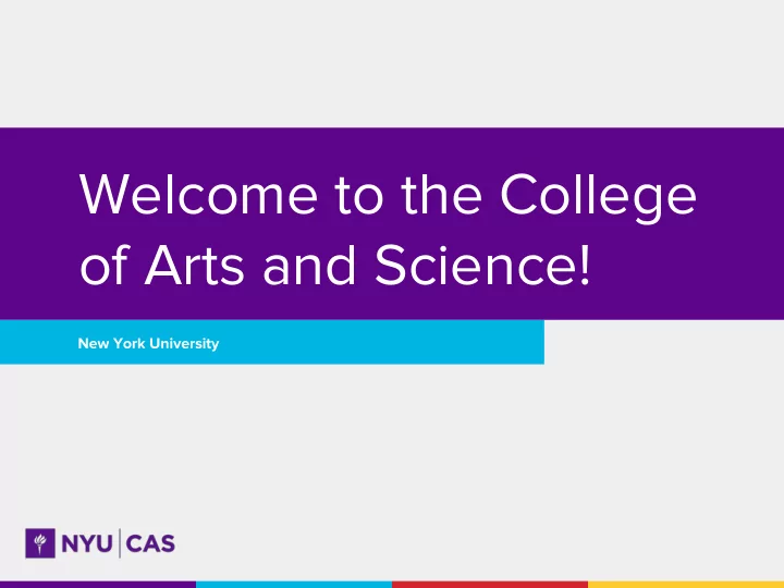welcome to the college