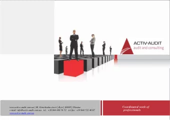 a u d i t  f i r m  Coordinated work of  www.active-audit.com.ua | M. Grinchenka street | Kyiv |