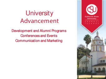 University  Advancement  Development  nt a  and  nd Alum  umni  ni Programs  Confer  eren  ences