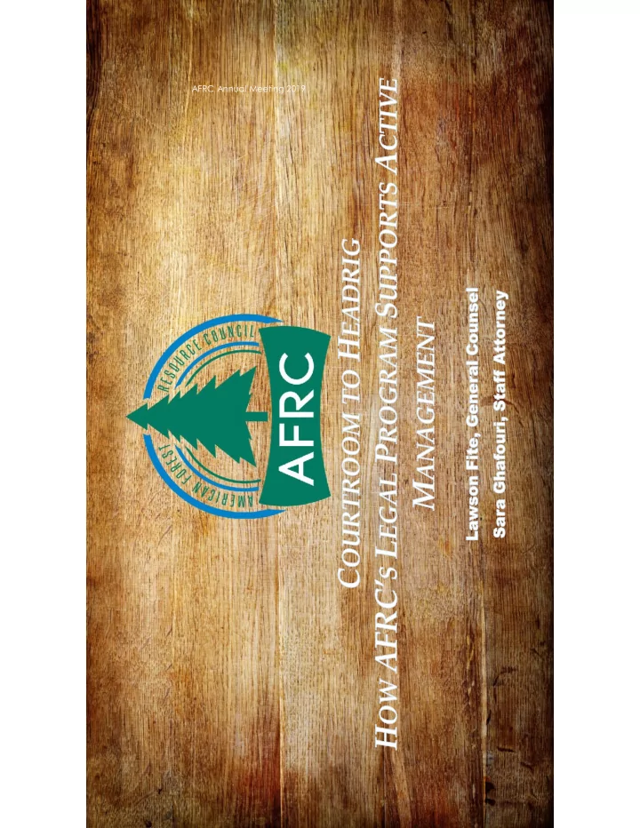 afrc annual meeting 2019 legal program overview