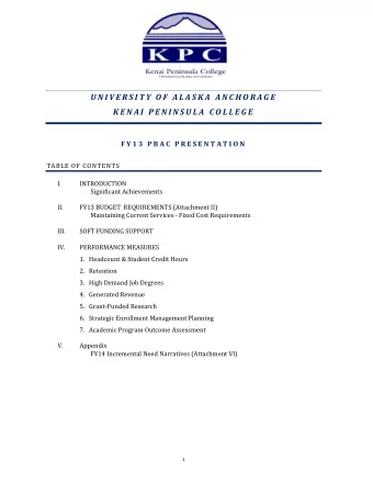U N I V E R S I T Y  O F  A L A S K A  A N C H O R A G E  K E N A I  P E N I N S U L A  C O L L E G