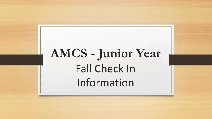amcs junior year