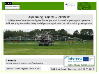 Upcoming Project: GuelleBest   Mitigation of ammonia and greenhouse gas emission and