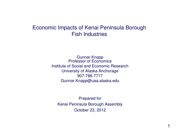 economic impacts of kenai peninsula borough fish
