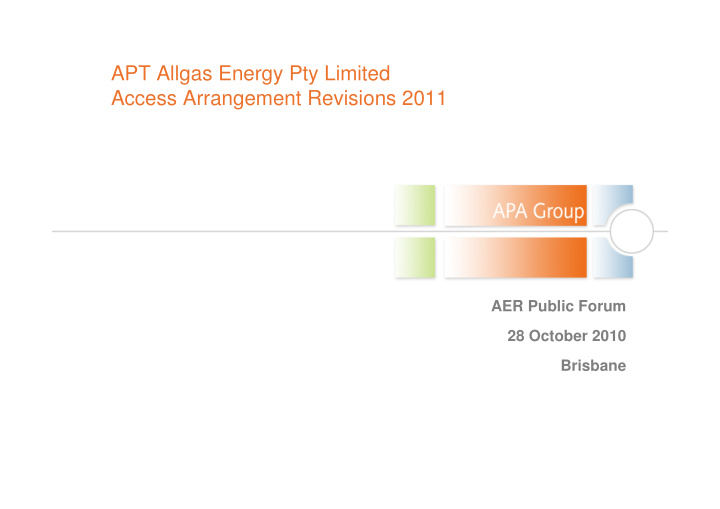 apt allgas energy pty limited access arrangement