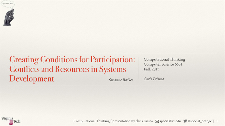 creating conditions for participation
