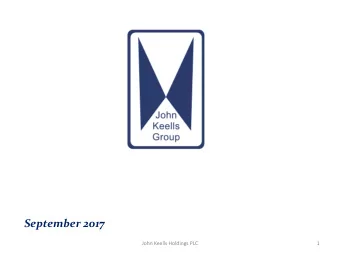 September 2017  John Keells Holdings PLC  1  About JKH  Market cap of USD 1.38 billion    No