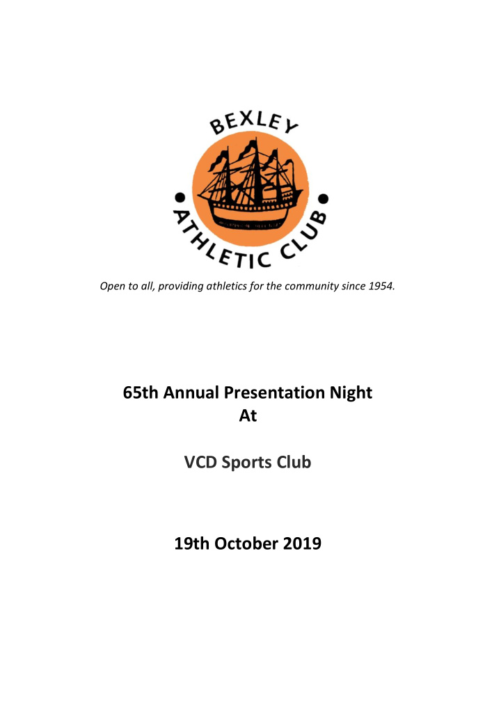 65th annual presentation night at vcd sports club