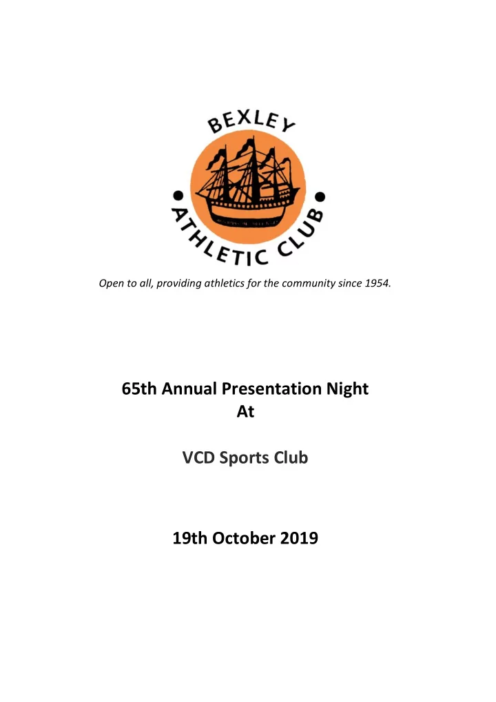 65th annual presentation night at vcd sports club