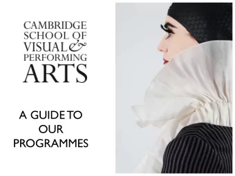 A GUIDE TO  OUR  PROGRAMMES  CREATIVE ARTS PATHWAYS  PERFORMING ARTS PATHWAY  EXTENDED DIPLOMA IN