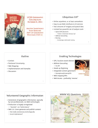 U  b  i  q  u  i  t  o  u  s  G  I  S  *  U  C  S  B  G  e  o  g  r  a  p  h  y  Uncertainty  C  o