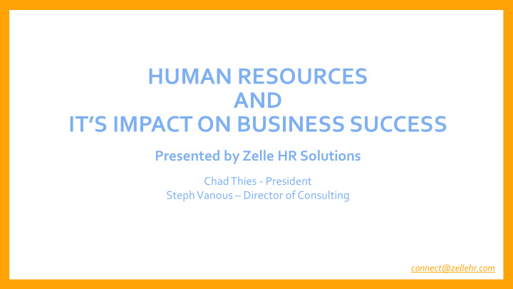 human resources and it s impact on business success
