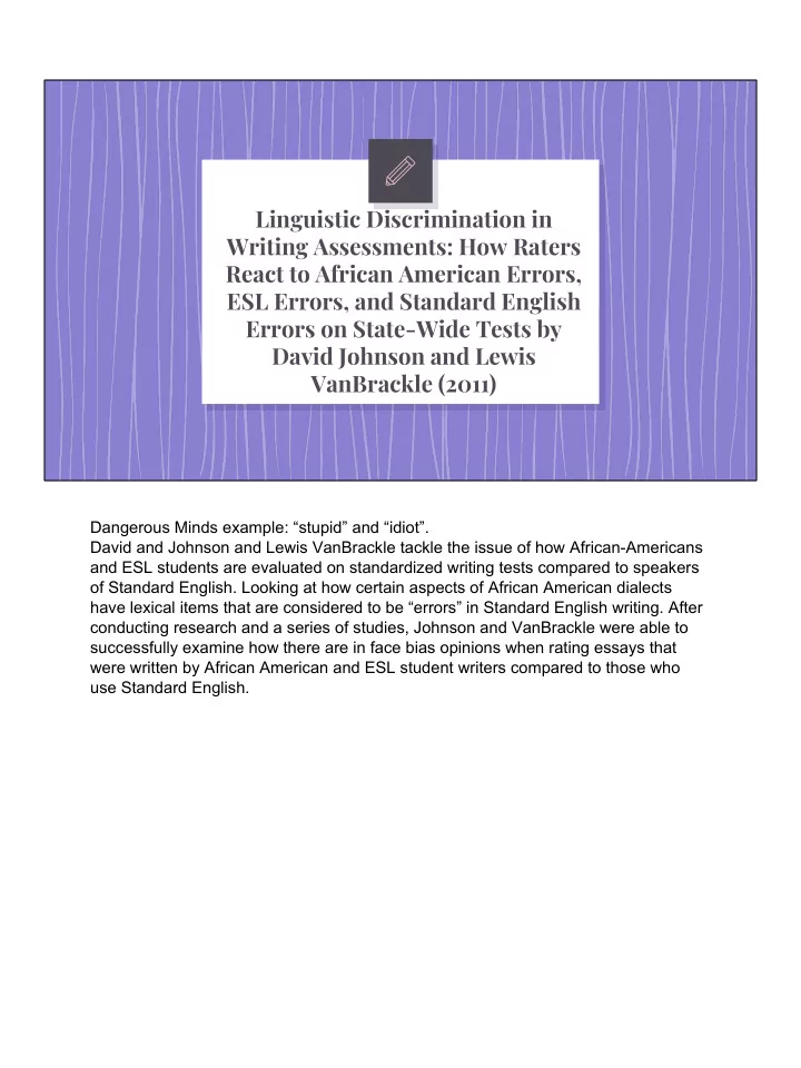 linguistic discrimination in writing assessments how