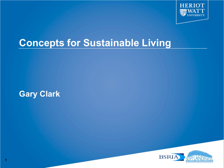 concepts for sustainable living