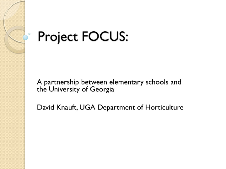 project focus