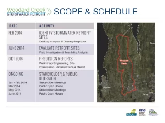 SCOPE &amp; SCHEDULE  TECHNICAL FLOWCHART  POTENTIAL RETROFIT SITE TYPES  Existing Stormwater
