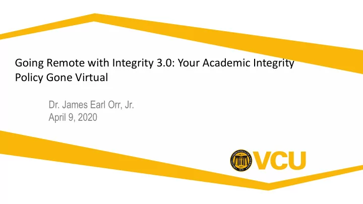 going remote with integrity 3 0 your academic integrity