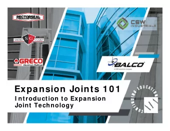 Expansion Joints 1 0 1  I ntroduction to Expansion  Joint Technology  Onsite Firestop Inspection