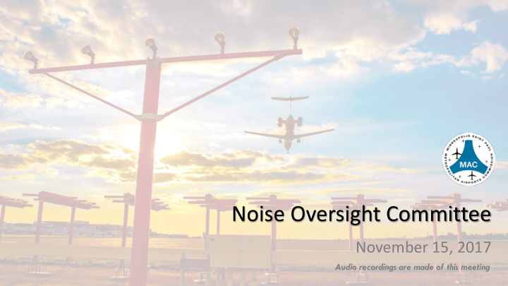 noise oversight committee