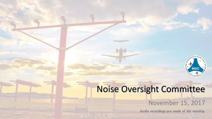 noise oversight committee