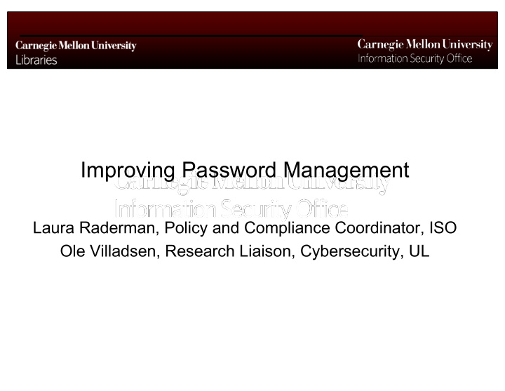 improving password management