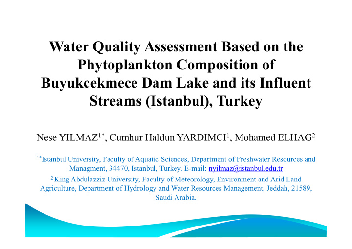 water quality assessment based on the phytoplankton