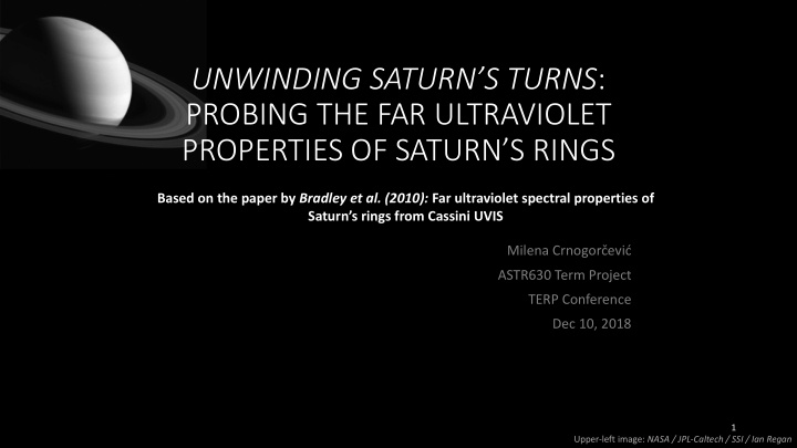 unwinding saturn s turns probing the far ultraviolet
