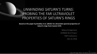UNWINDING SATURNS TURNS :  PROBING THE FAR ULTRAVIOLET  PROPERTIES OF SATURNS RINGS Based on