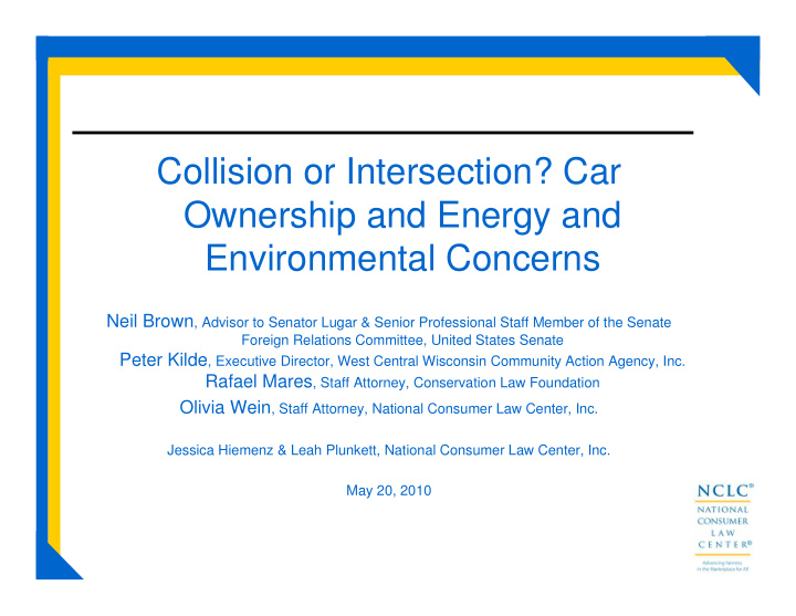 collision or intersection car ownership and energy and