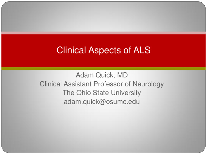 clinical aspects of als