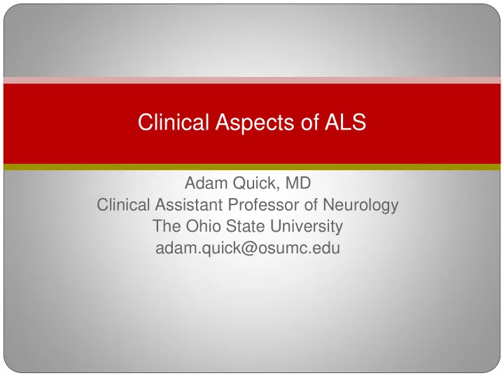 clinical aspects of als