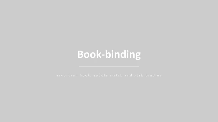 book binding