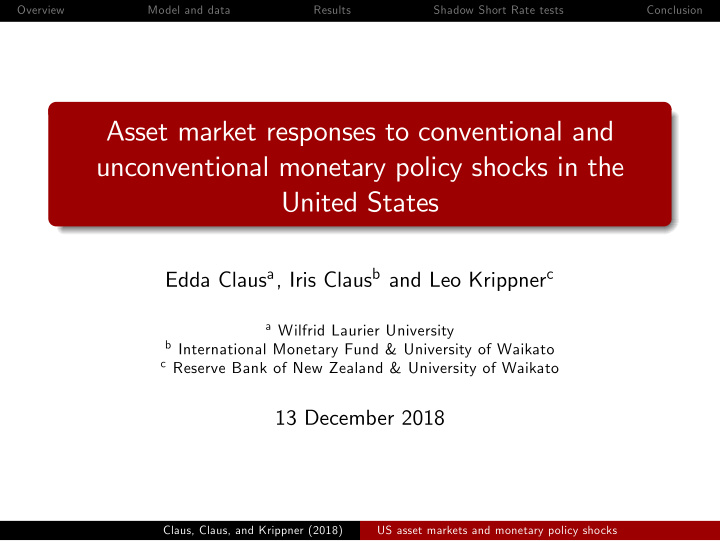asset market responses to conventional and unconventional