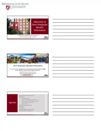 Welcome to  New Employee  Benefit  Orientation  To print/review the materials for todays