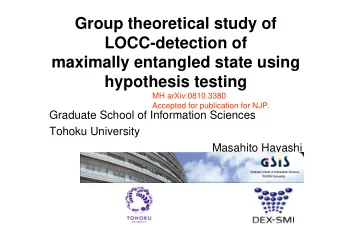 Group theoretical study of  LOCC-detection of  maximally entangled state using  hypothesis testing