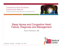 sleep apnea and congestive heart failure diagnosis and