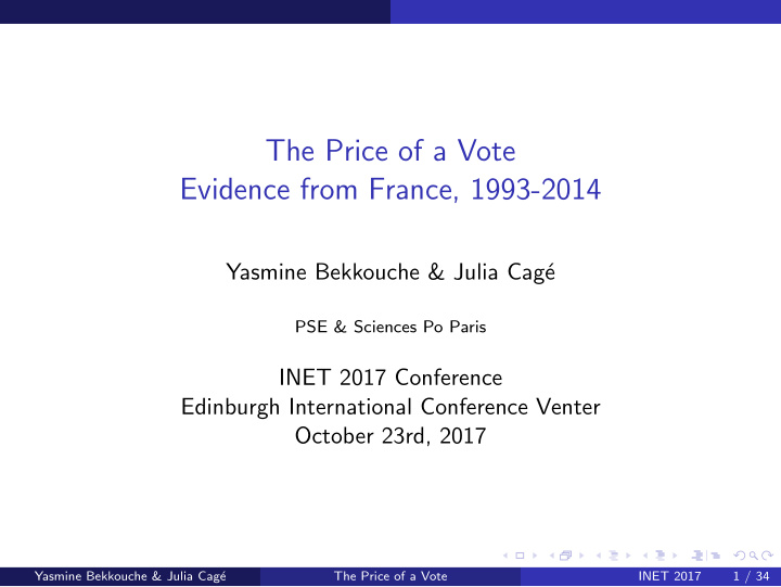 the price of a vote evidence from france 1993 2014