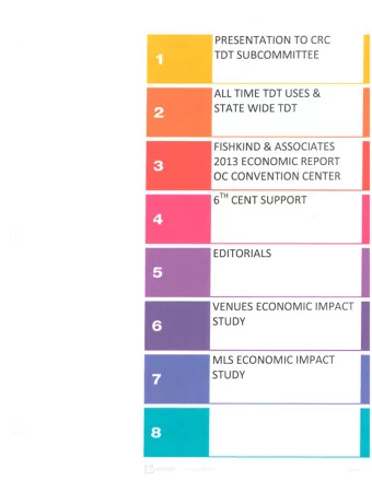 Orange County  Tourist Developm ent Tax Overview  CRC TDT Sub-Com m ittee Meeting  September 1,