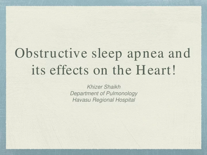 obstructive sleep apnea and