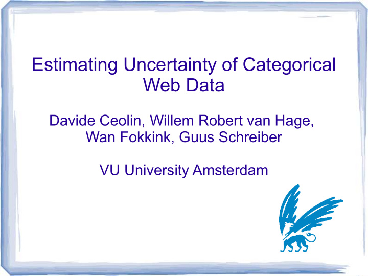 estimating uncertainty of categorical web data