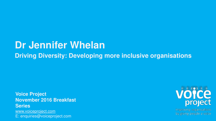 dr jennifer whelan