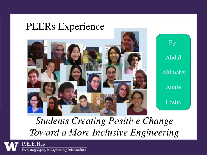 peers experience