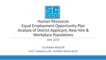Human Resources  Equal Employment Opportunity Plan  Analysis of District Applicant, New Hire &amp;