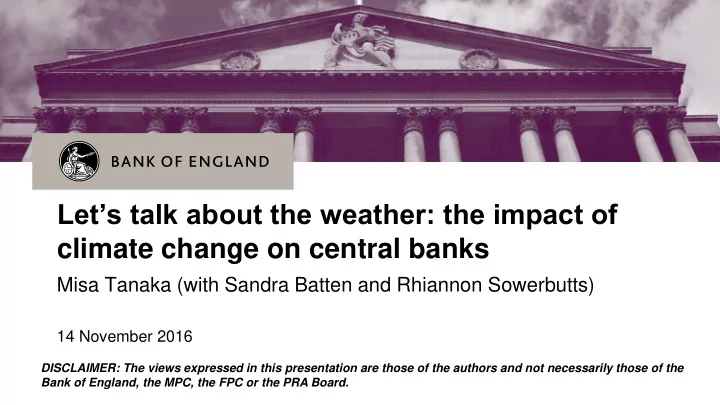 let s talk about the weather the impact of