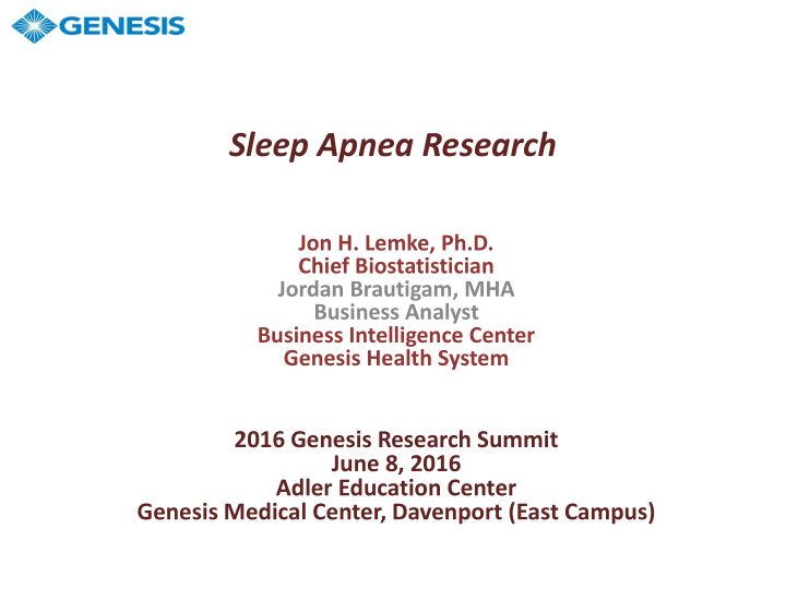 sleep apnea research