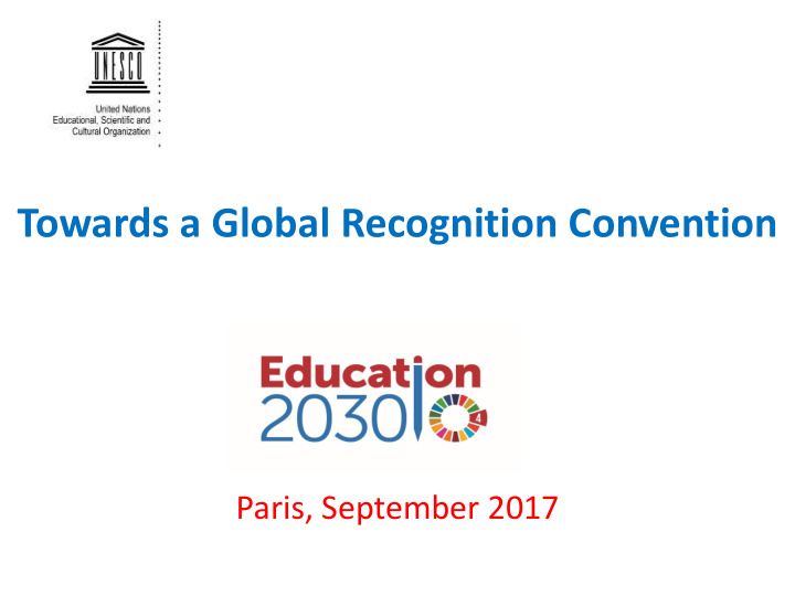 towards a global recognition convention
