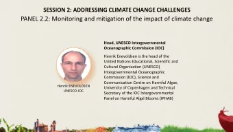 PANEL 2.2: Monitoring and mitigation of the impact of climate change  Head, UNESCO