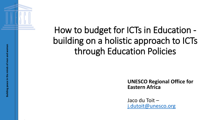 building on a holistic approach to ict icts